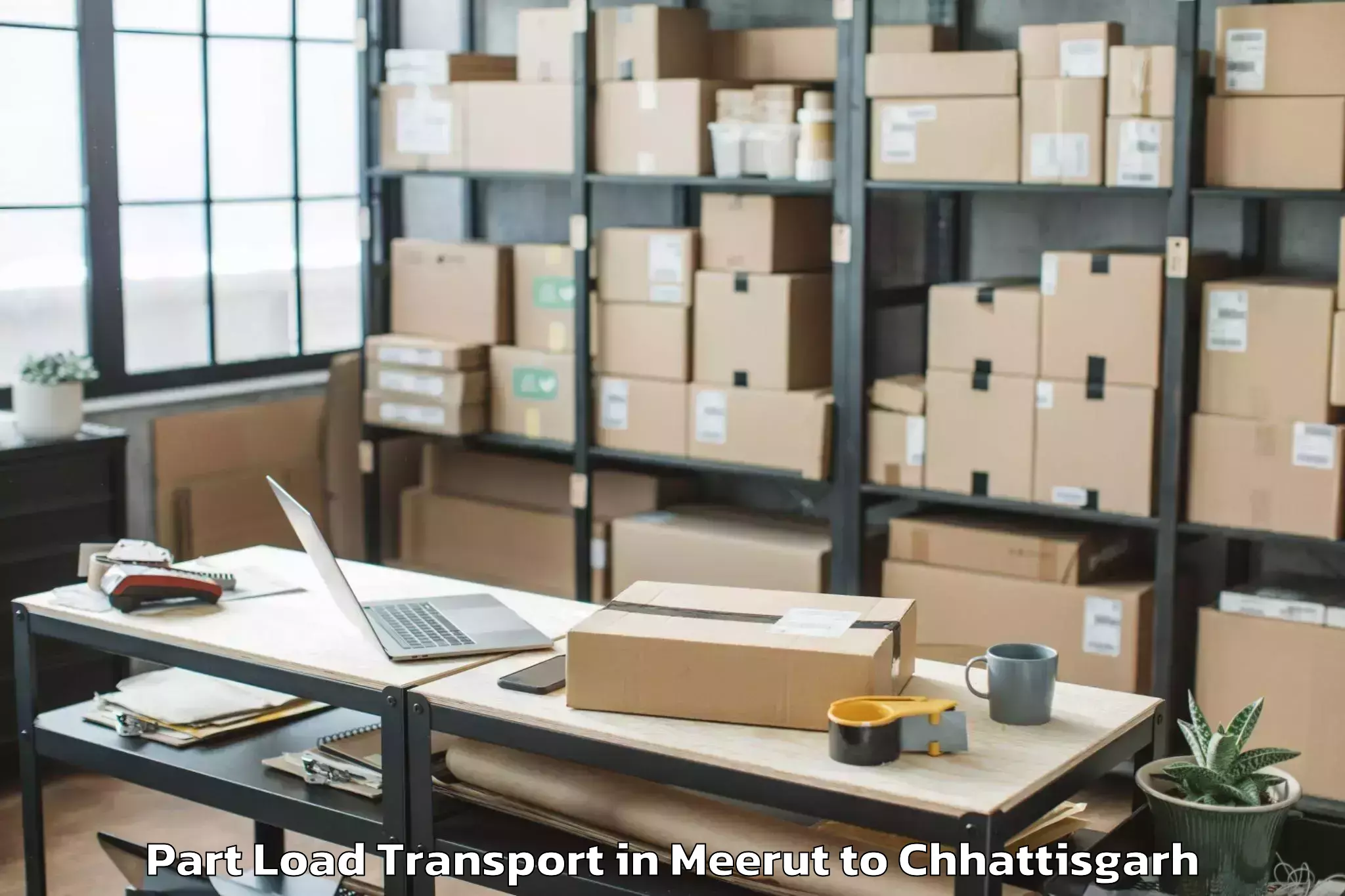 Hassle-Free Meerut to Chhindgarh Part Load Transport